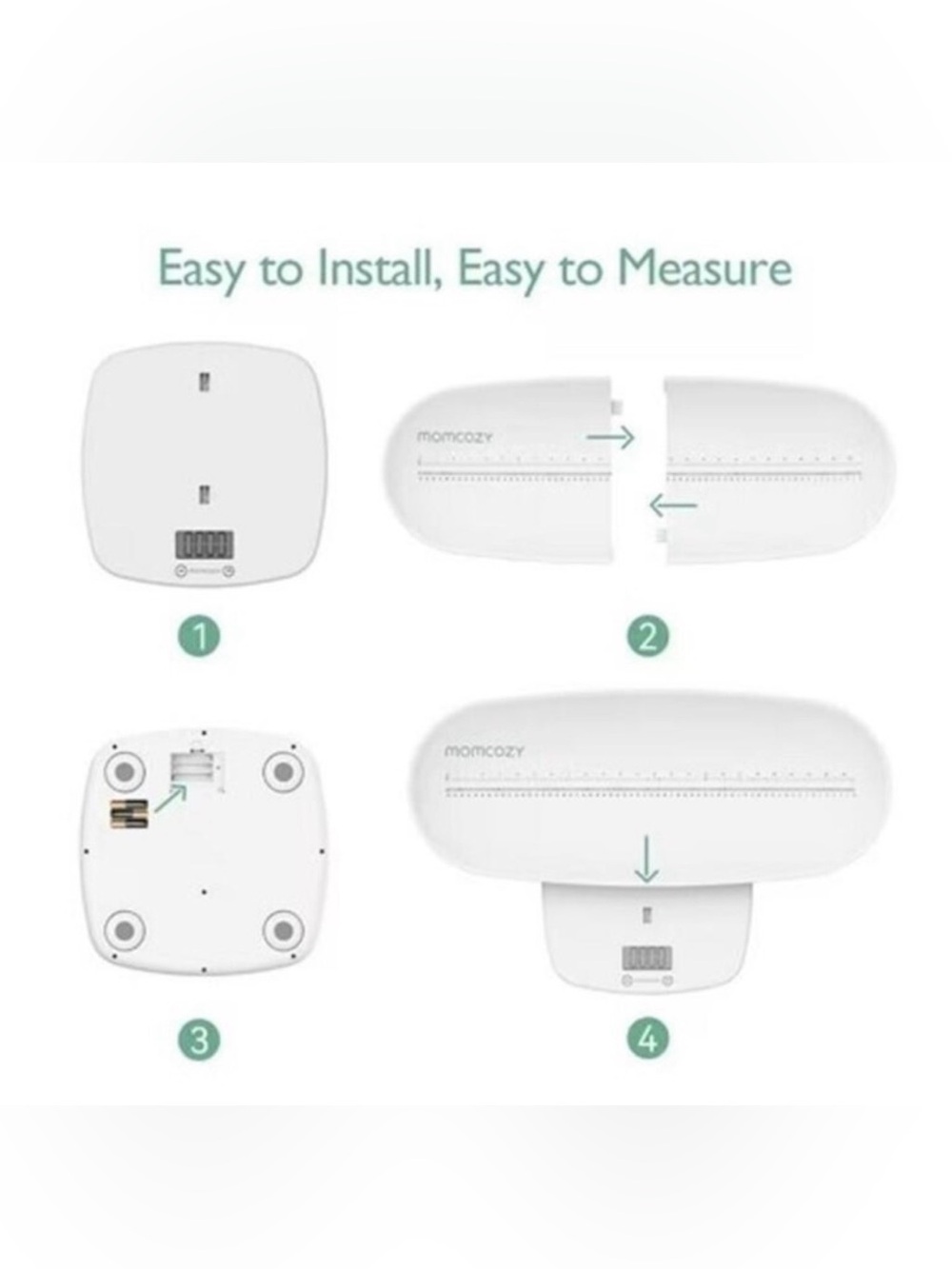 NWT Momcozy 2-in-1 Baby Scale & Length Measuring Tool | Digital | White | NIB - Picture 2 of 10